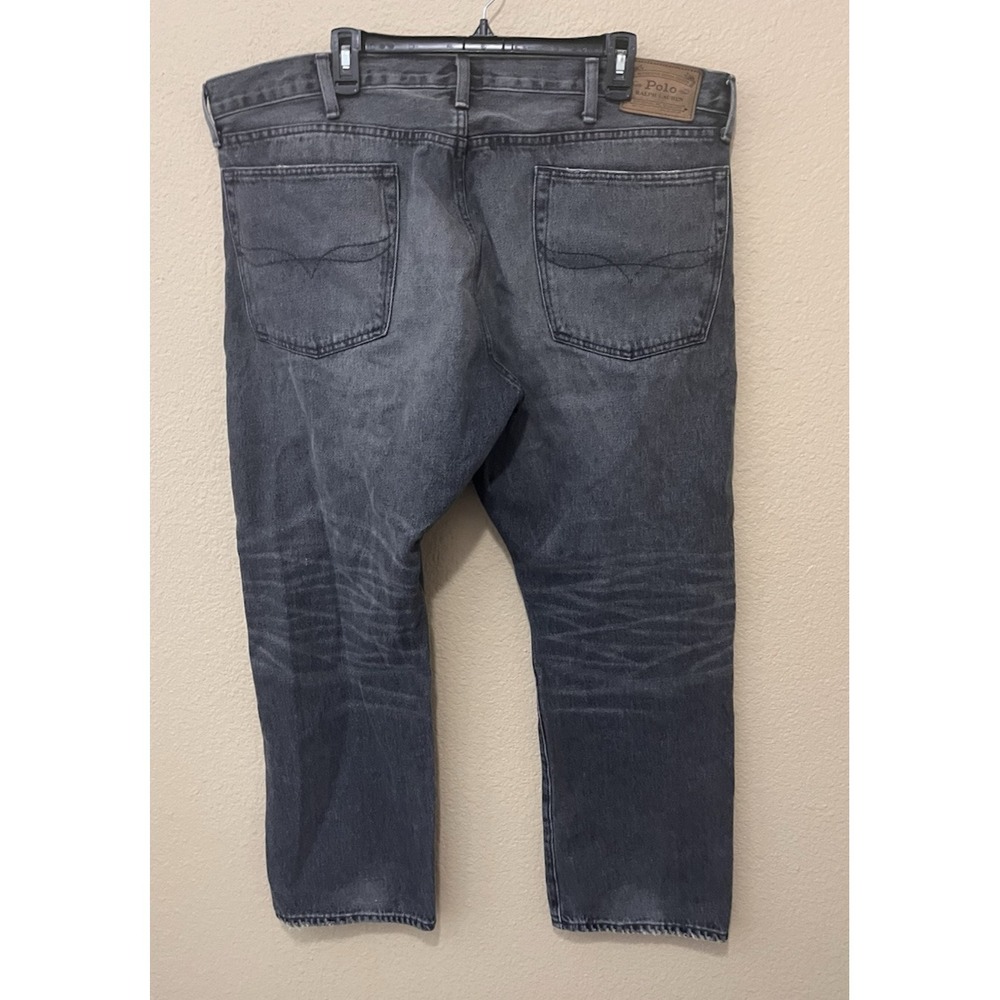 Polo Ralph Lauren Mens Jeans 40x30 Black Gray Hampton Straight Leg 100% cotton - Picture 11 of 14
